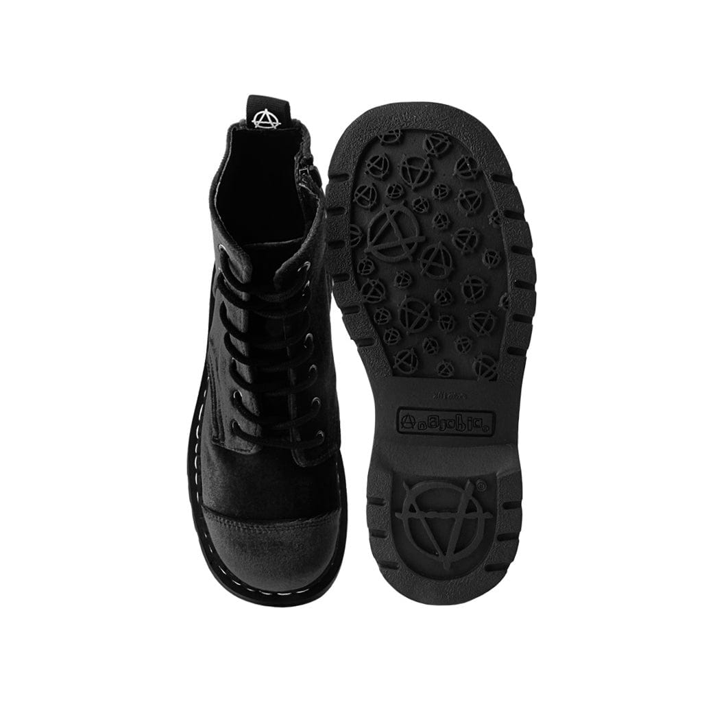 TUK Shoes Anarchic Capped Toe Boot Black Velvet