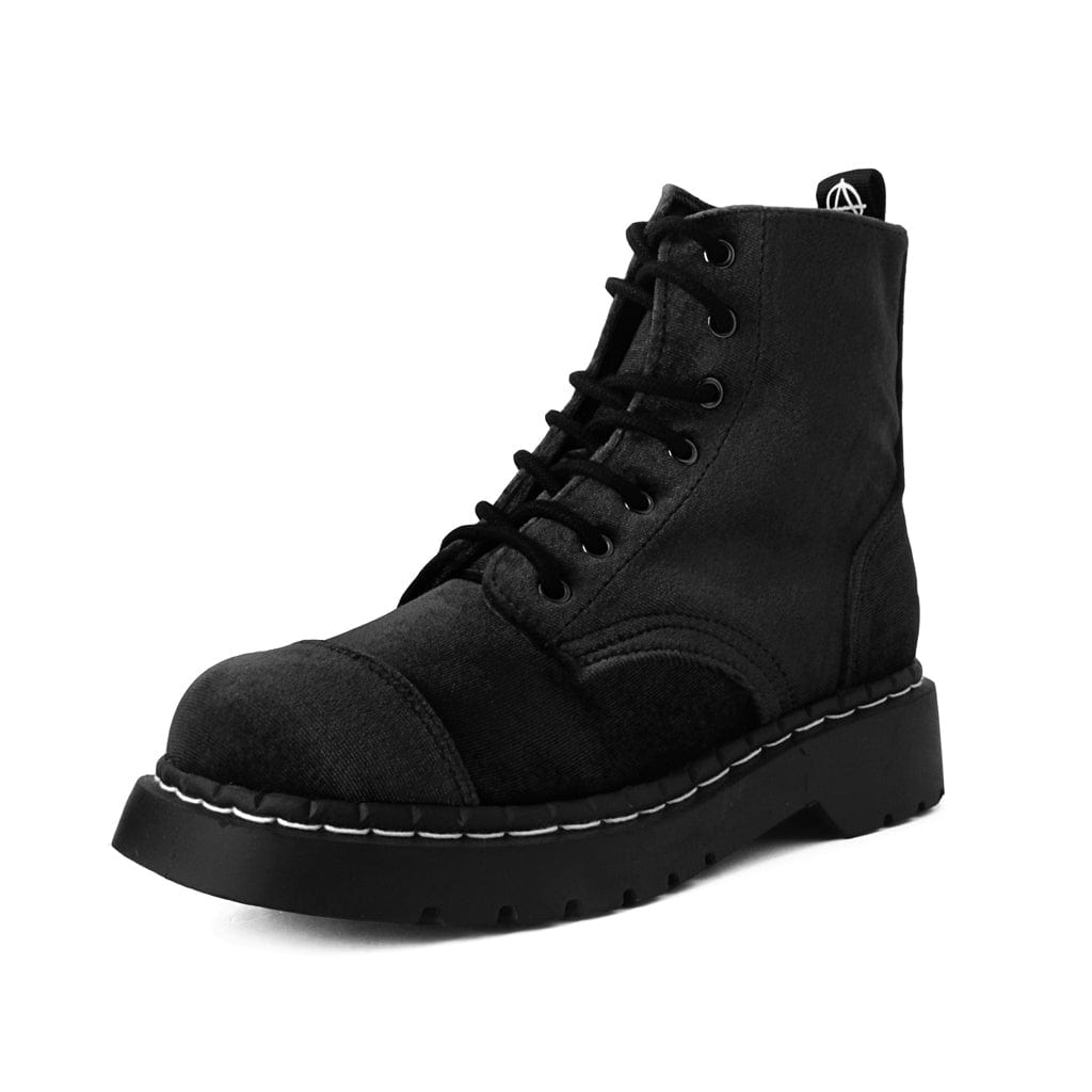 TUK Shoes Anarchic Capped Toe Boot Black Velvet
