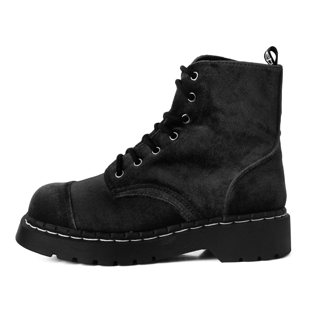 TUK Shoes Anarchic Capped Toe Boot Black Velvet