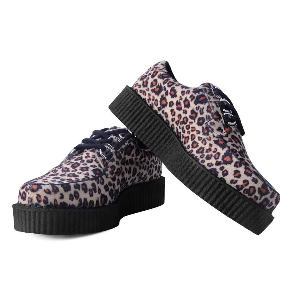 TUK Shoes T.U.K. Anarchic Creeper Leopard Print Faux Fur