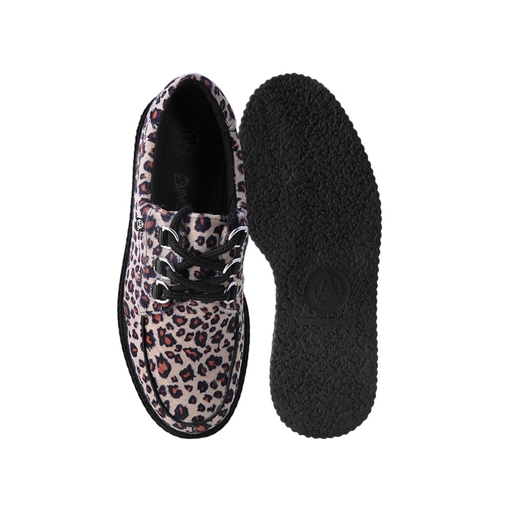TUK Shoes T.U.K. Anarchic Creeper Leopard Print Faux Fur