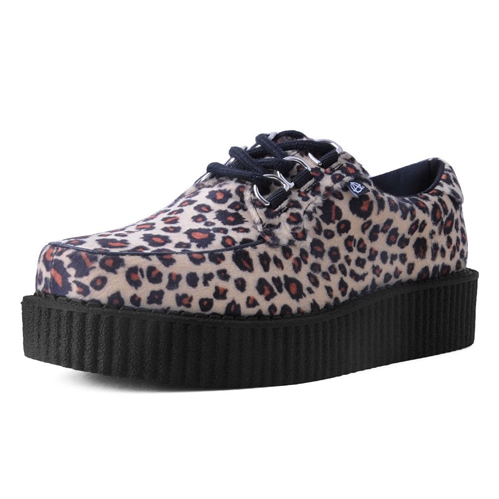 TUK Shoes T.U.K. Anarchic Creeper Leopard Print Faux Fur