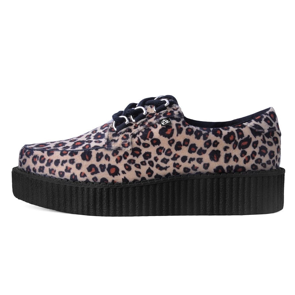 TUK Shoes T.U.K. Anarchic Creeper Leopard Print Faux Fur