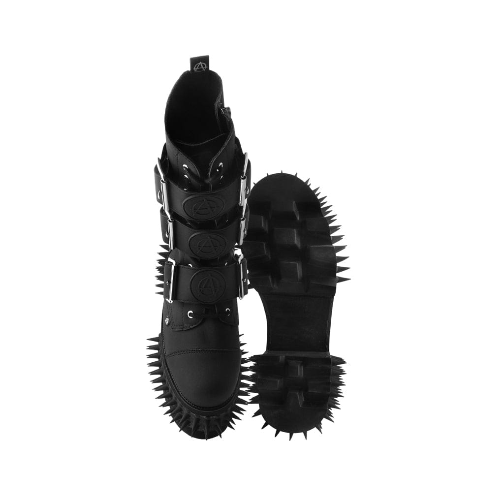 Black Anarchic 3-Buckle Hell Raiser Boot | Vegan Boots | T.U.K.