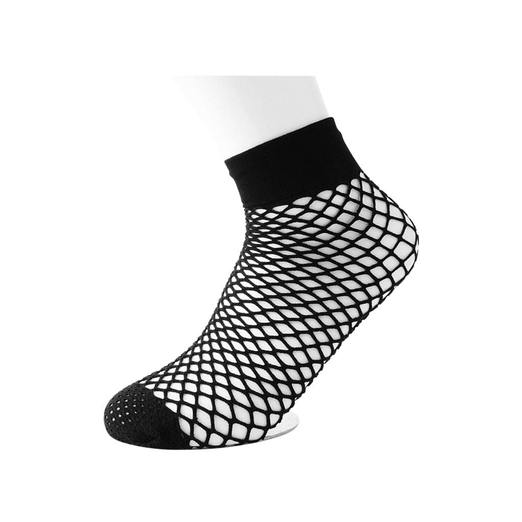 TUK Shoes T.U.K. Ankle Sock Black Fishnet Crew Womens