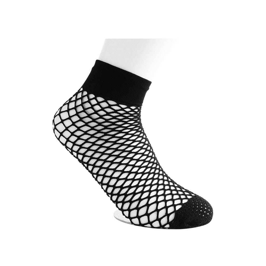 TUK Shoes T.U.K. Ankle Sock Black Fishnet Crew Womens