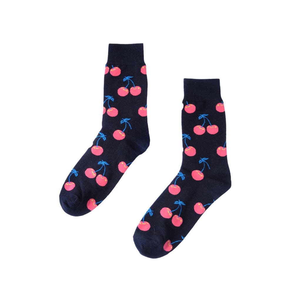 TUK Shoes T.U.K. Ankle Sock Black / Cherry Print Womens