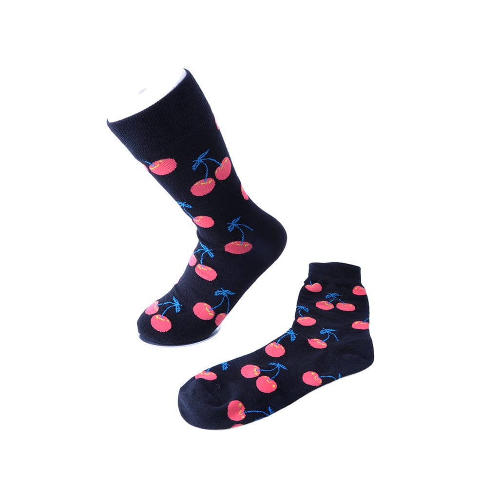 TUK Shoes T.U.K. Ankle Sock Black / Cherry Print Womens