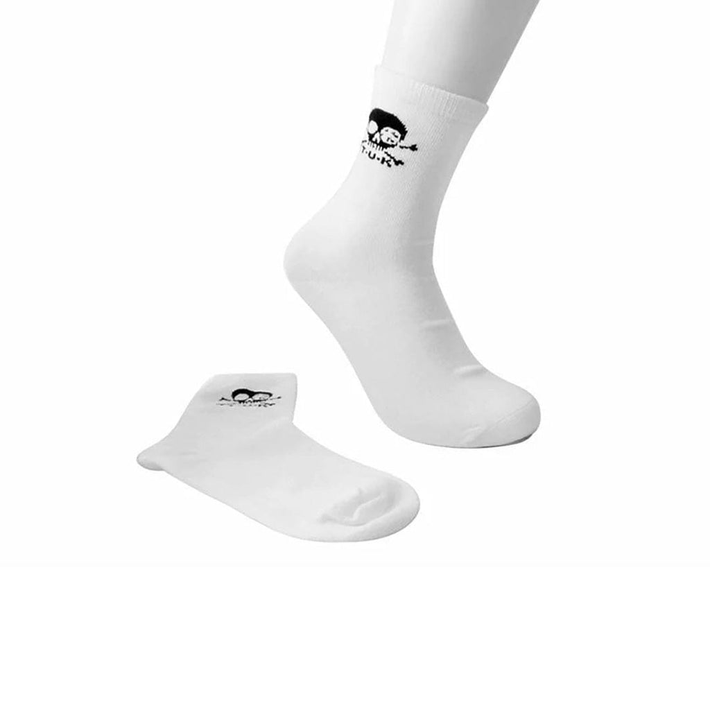 TUK Shoes Ankle Sock White T.U.K. Skull Womens