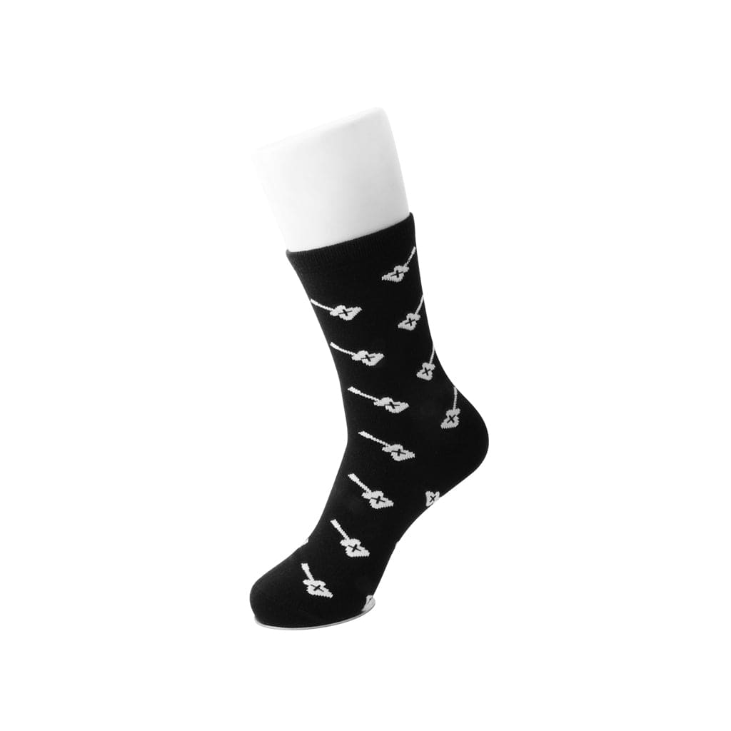 TUK Shoes T.U.K. Ankle Sock Black / White Guitars Womens