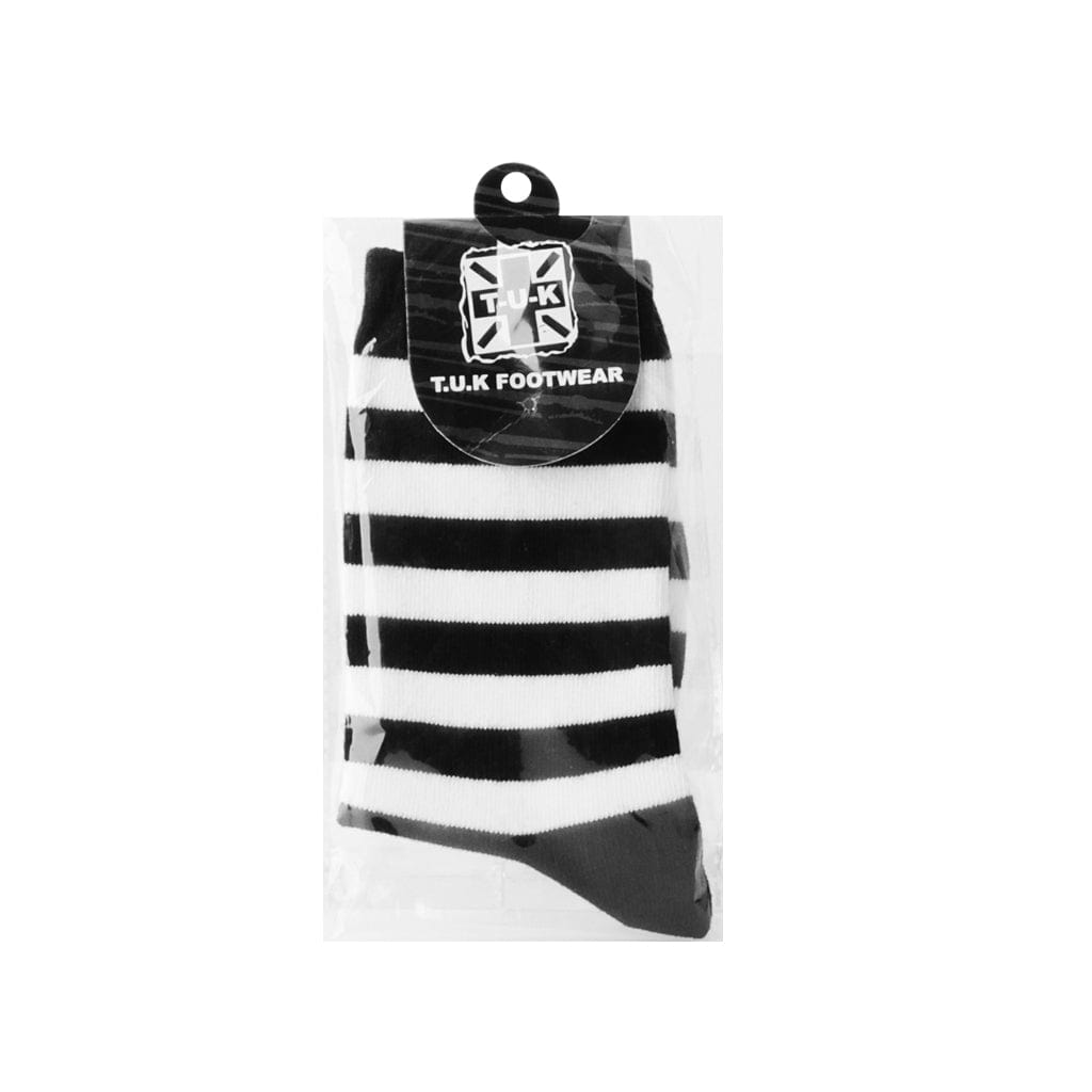 TUK Shoes T.U.K. Ankle Sock Black / White Stripe Womens