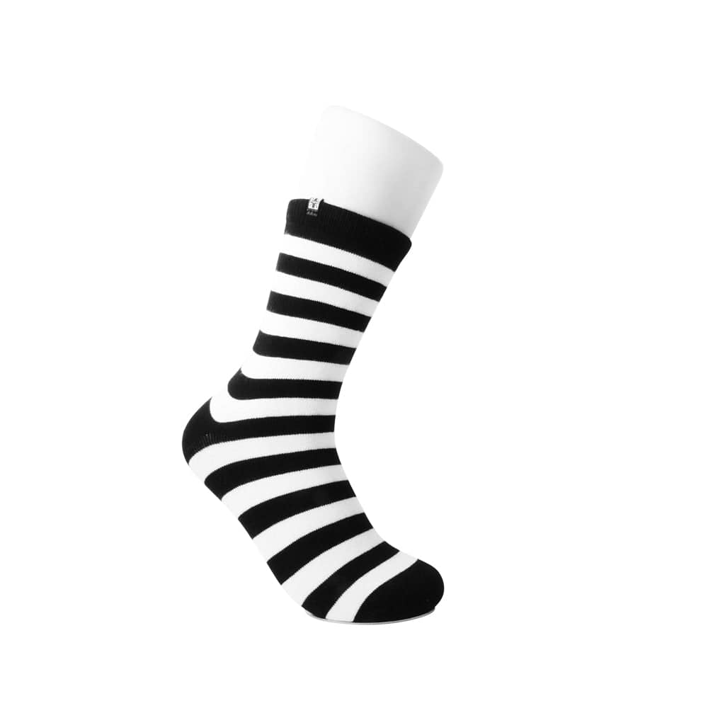 TUK Shoes T.U.K. Ankle Sock Black / White Stripe Mens