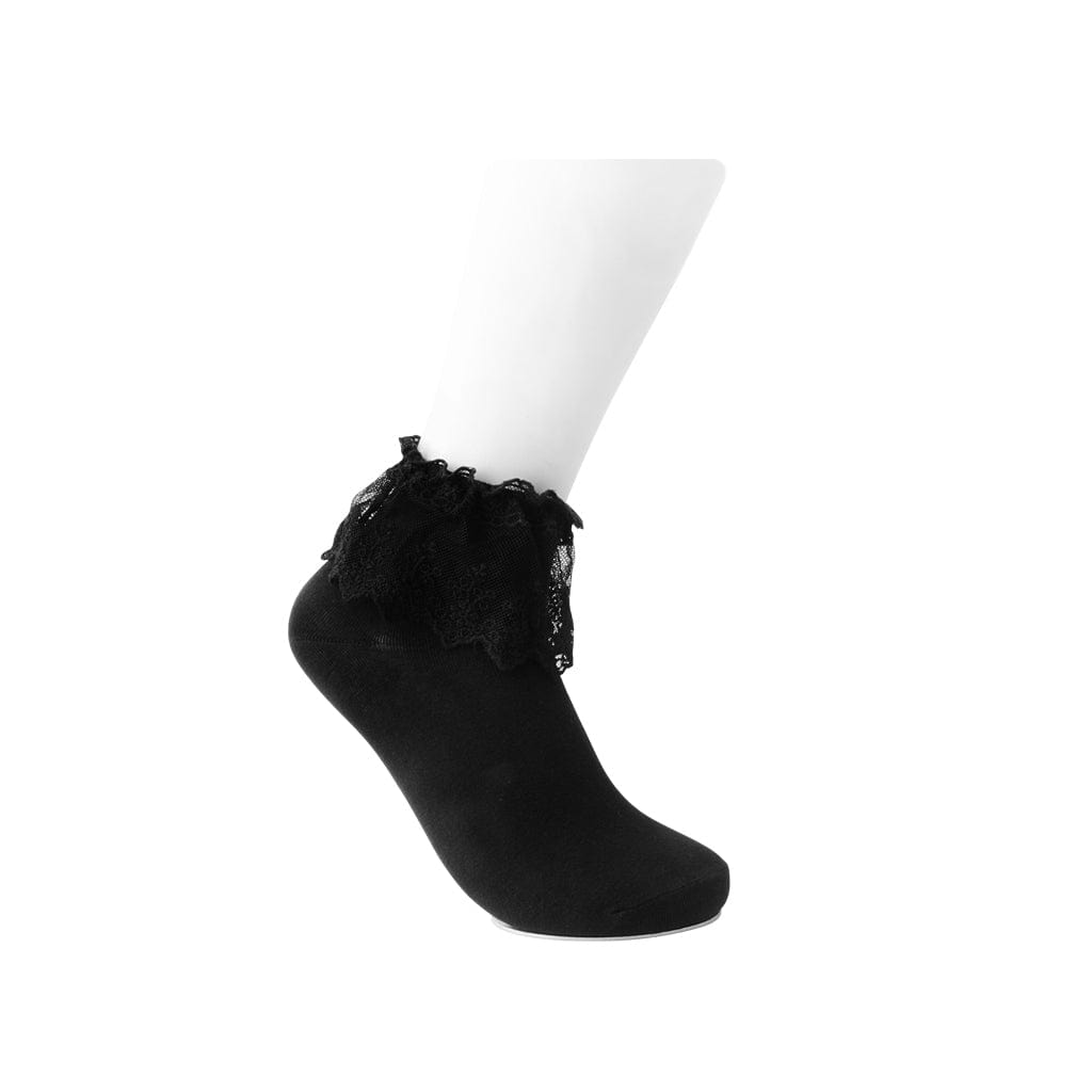 TUK Shoes T.U.K. Ankle Socks Black Lolita Womens