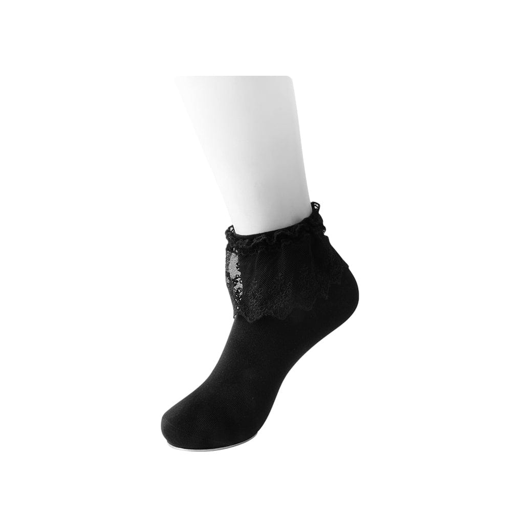 TUK Shoes T.U.K. Ankle Socks Black Lolita Womens