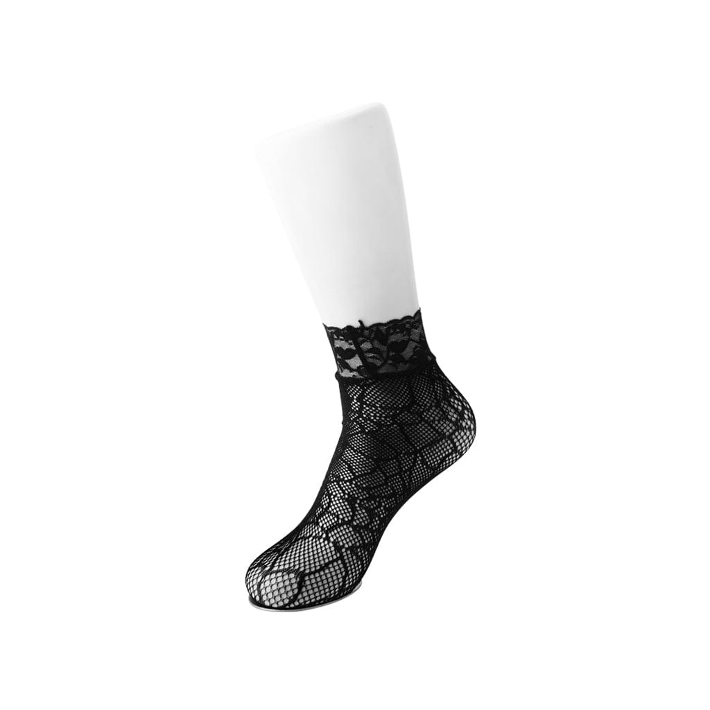 TUK Shoes T.U.K. Ankle Sock Black Spiderweb Lace Womens