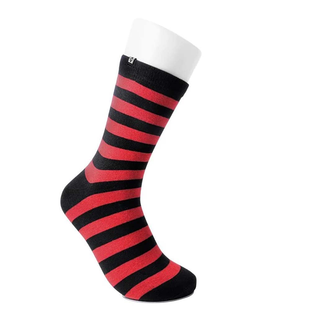 TUK Shoes Ankle Sock Red & Black Stripe Mens