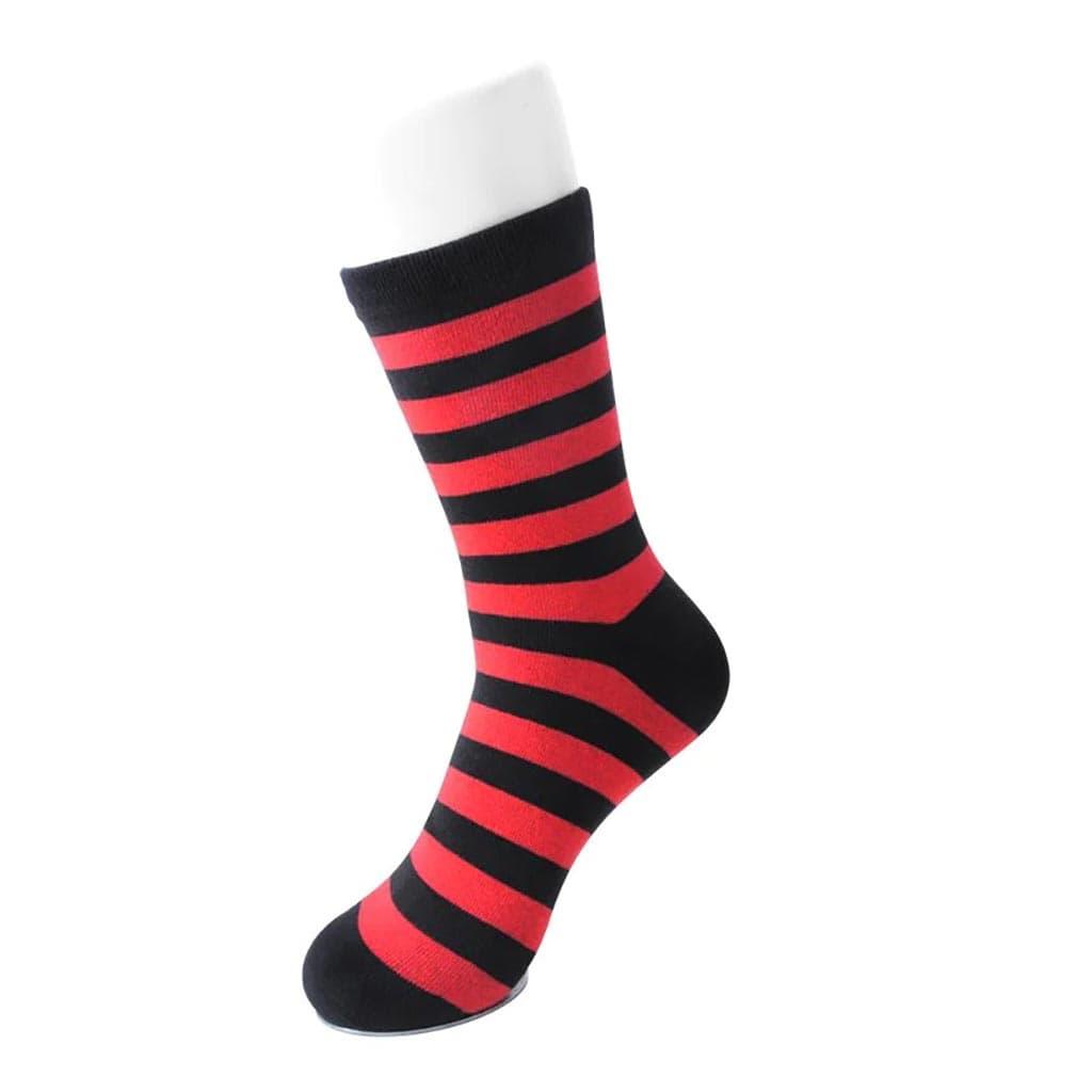 TUK Shoes Ankle Sock Red & Black Stripe Mens