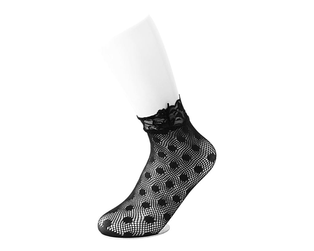 TUK Shoes T.U.K. Socks Black Assorted Fishnet 5-Pk Womens