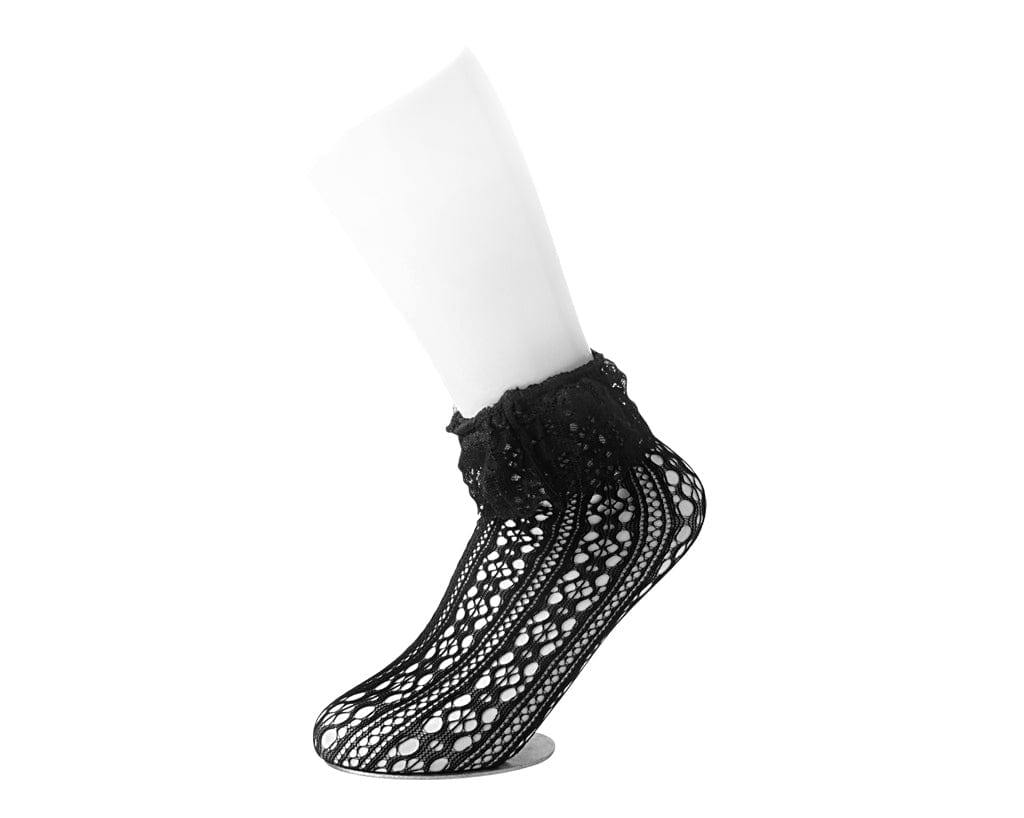 TUK Shoes T.U.K. Socks Black Assorted Fishnet 5-Pk Womens