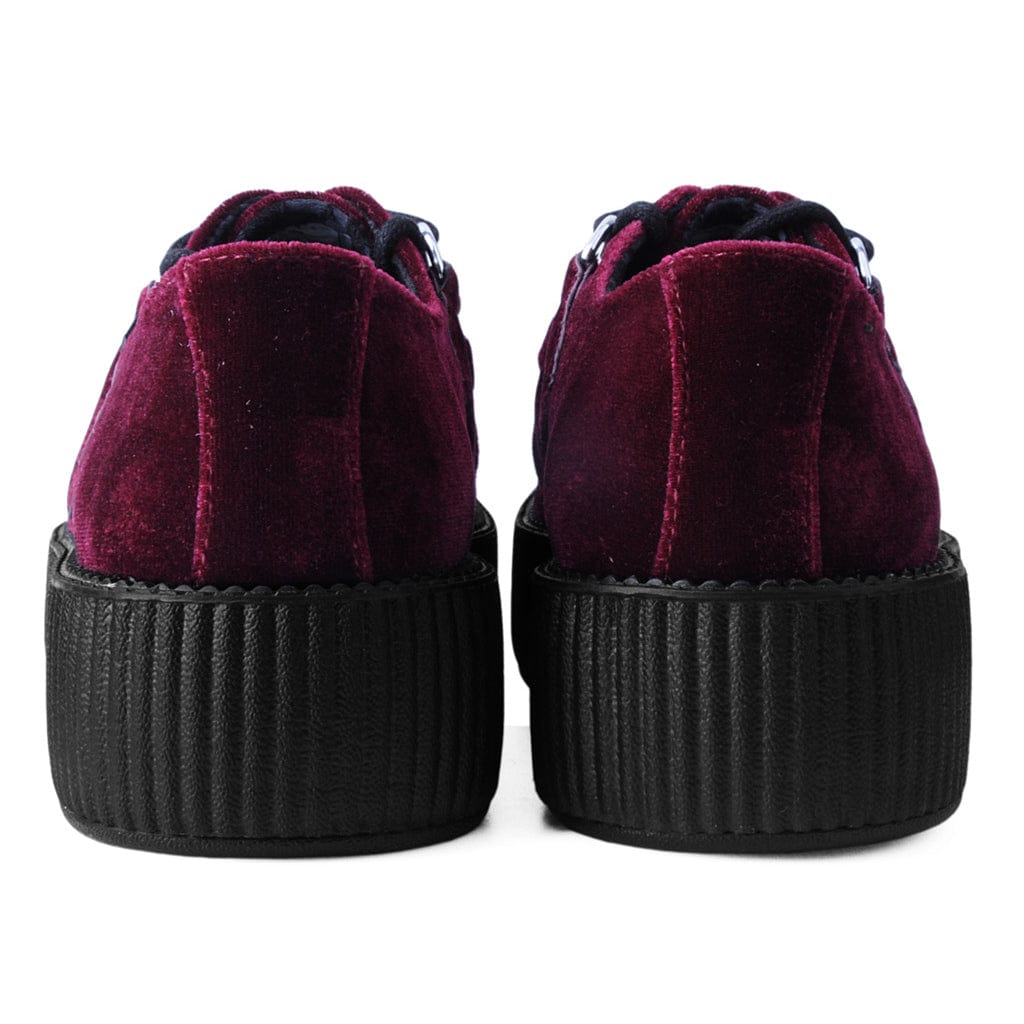 TUK Shoes Viva High Creeper Burgundy Velvet