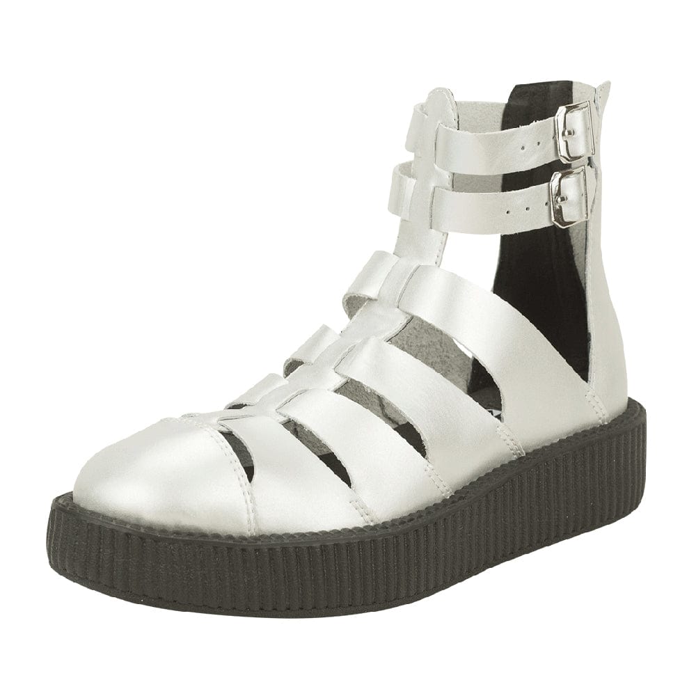 TUK Shoes Viva Lo Sole Creeper Sandal Silver Leather