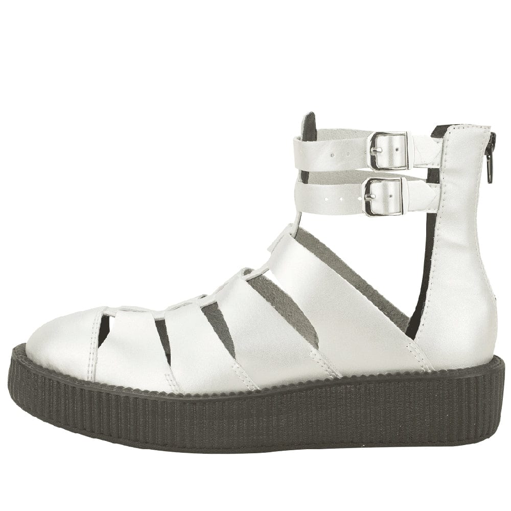 TUK Shoes Viva Lo Sole Creeper Sandal Silver Leather