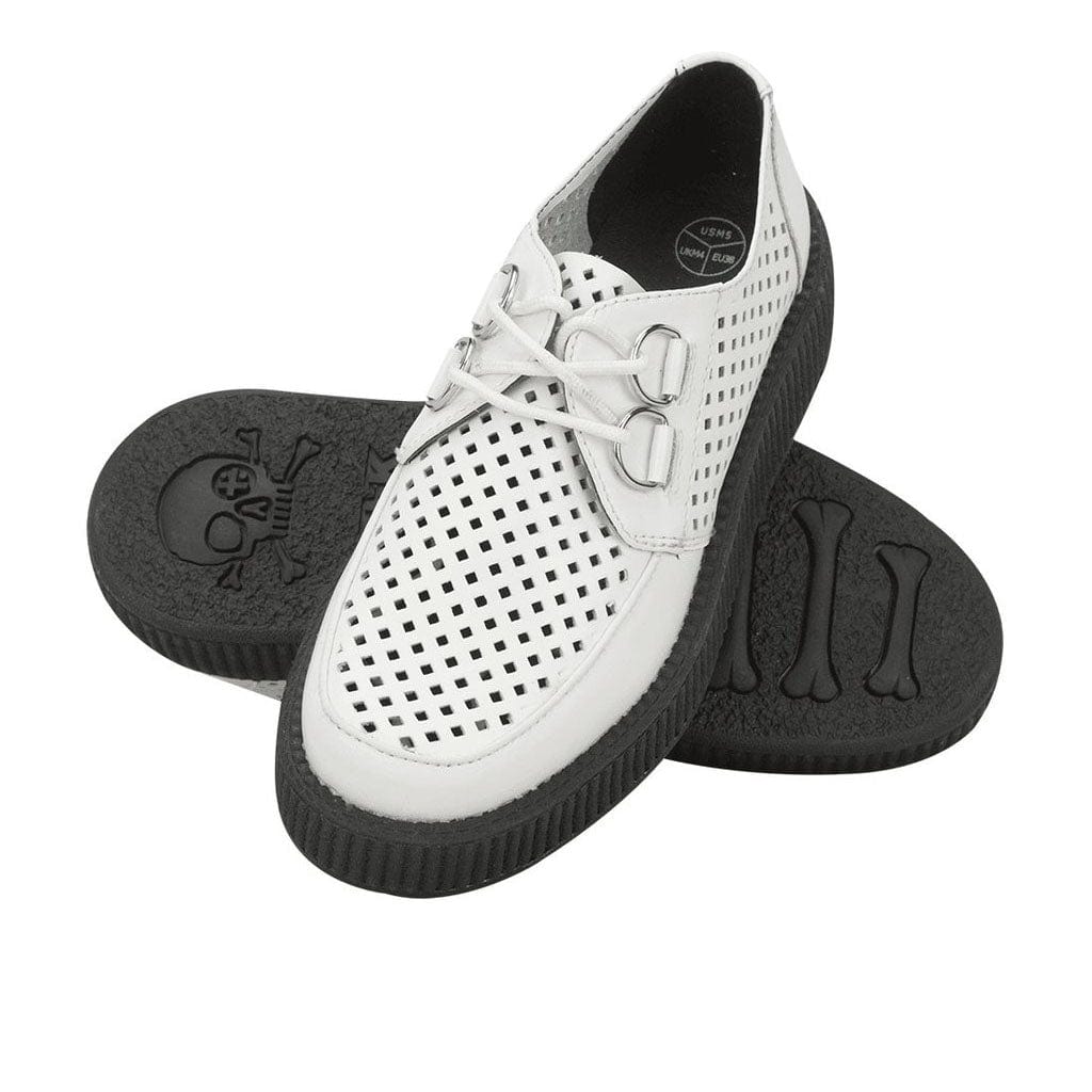 TUK Shoes Viva Lo Sole Creeper White Perforated Leather