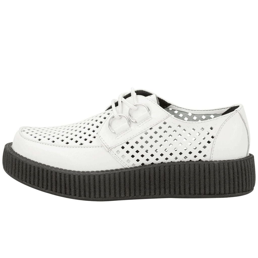 TUK Shoes Viva Lo Sole Creeper White Perforated Leather