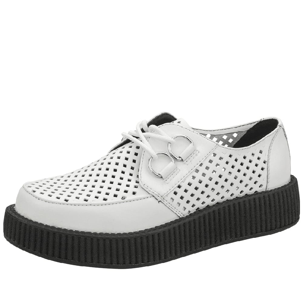 TUK Shoes Viva Lo Sole Creeper White Perforated Leather