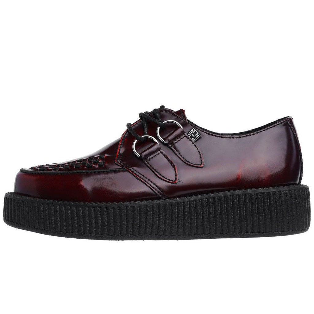 TUK Shoes Viva Lo Creeper Burgundy Rub Off Leather
