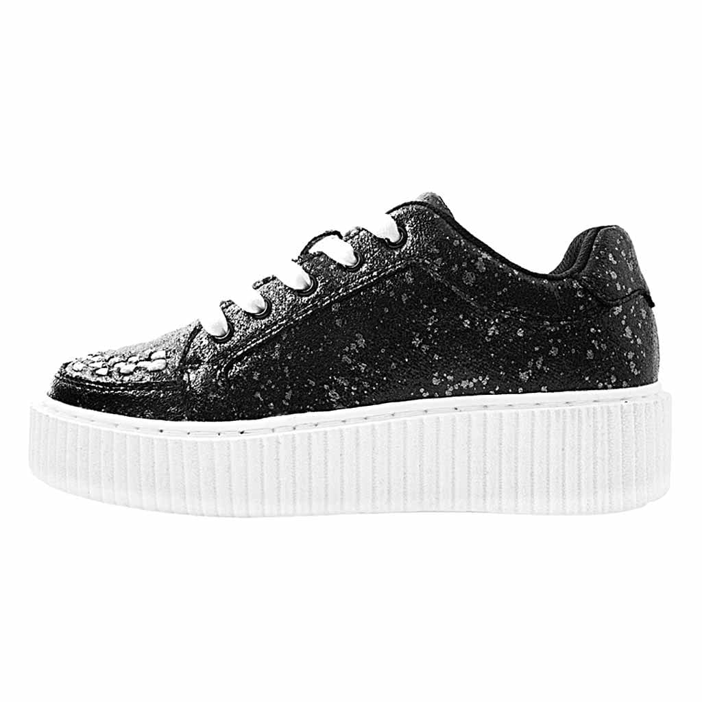 TUK Shoes Casbah Creeper Black / Chrome Paint Splatter