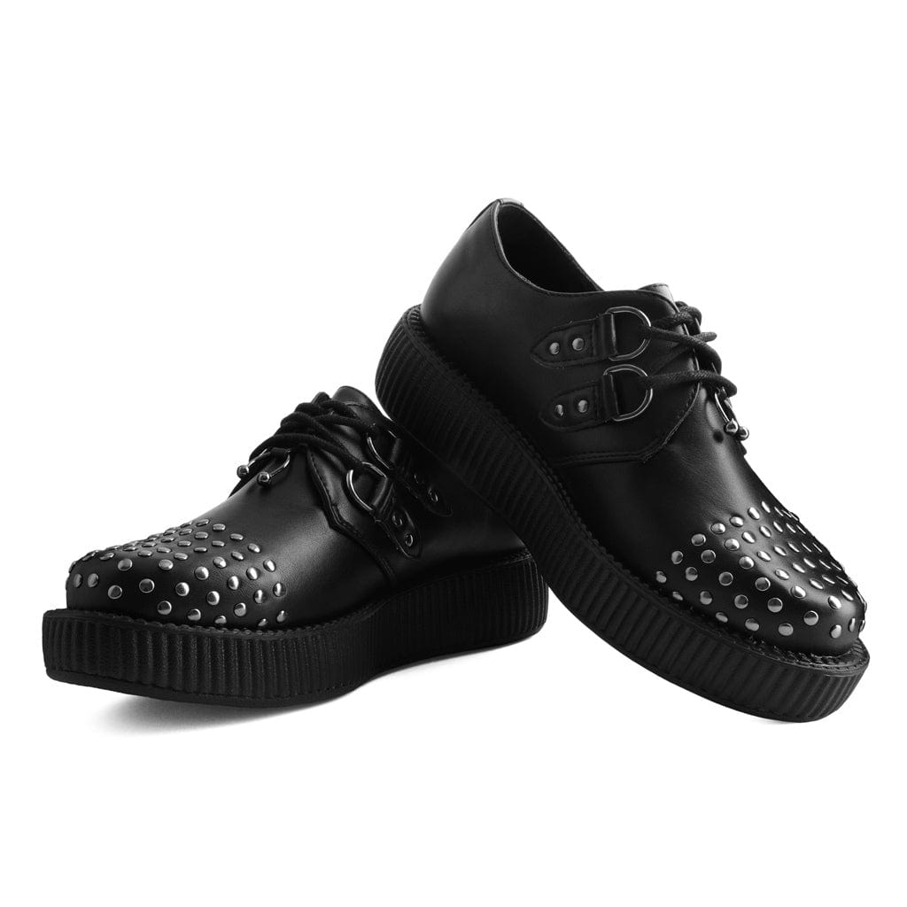 TUK Shoes Viva Lo Creeper Black Vegan Stud Cap
