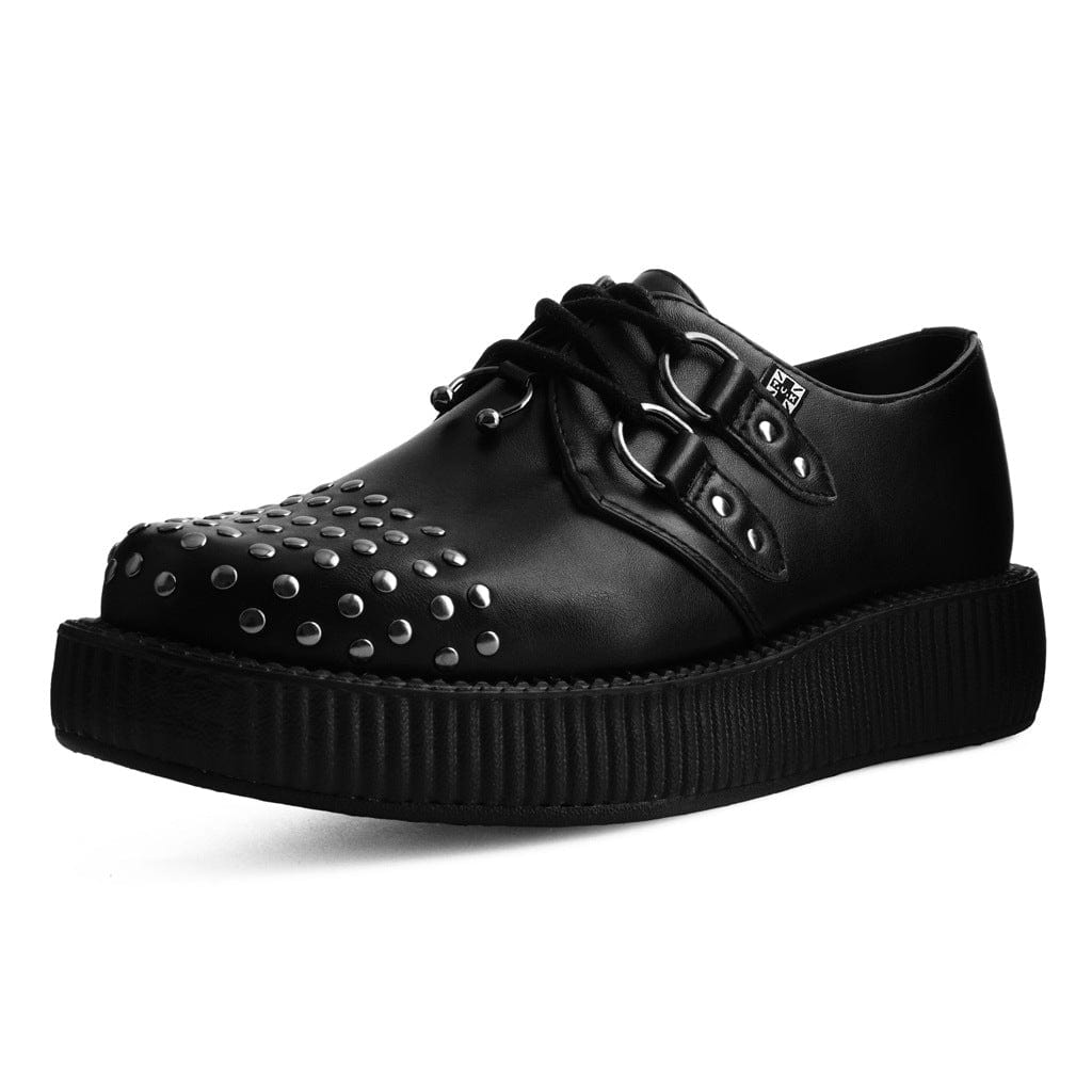 TUK Shoes Viva Lo Creeper Black Vegan Stud Cap