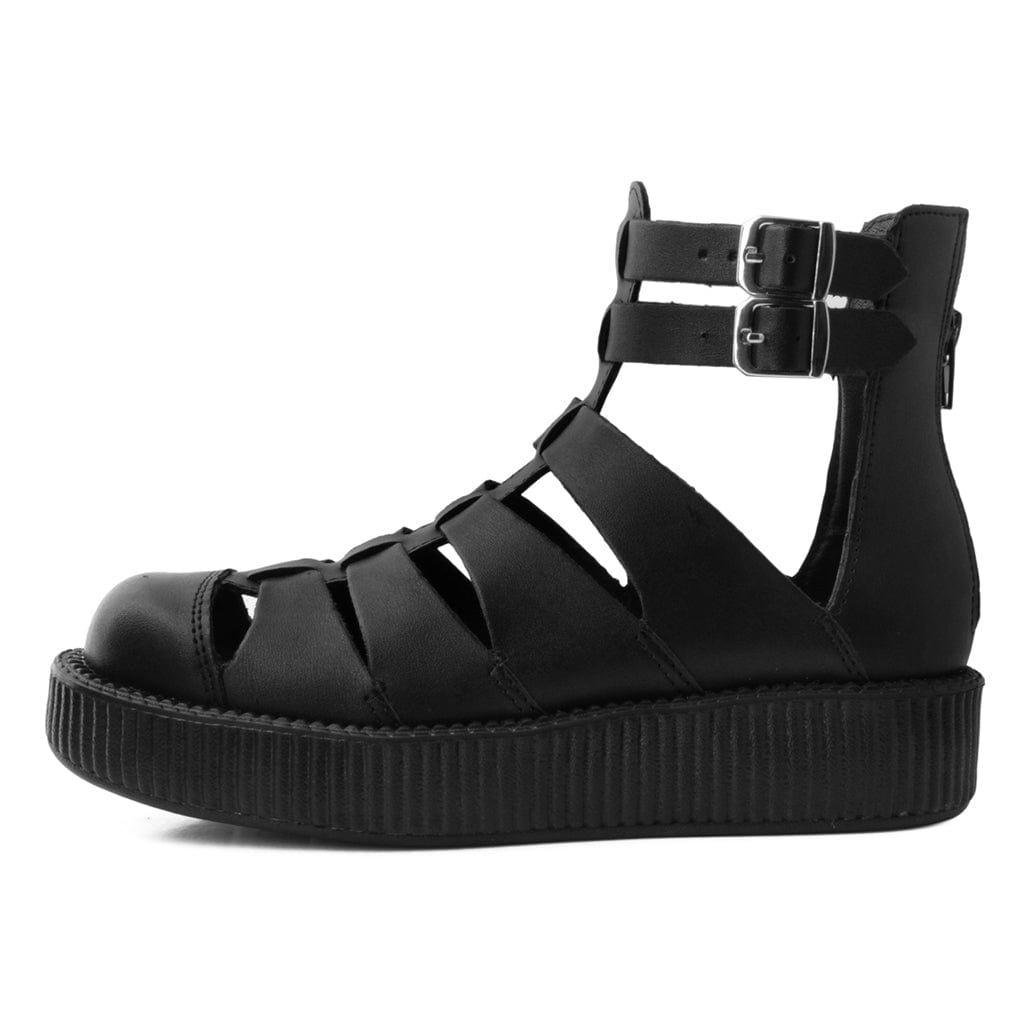 TUK Shoes Viva High Mondo Gladiator Boot Sandal Black Vegan TUKskin