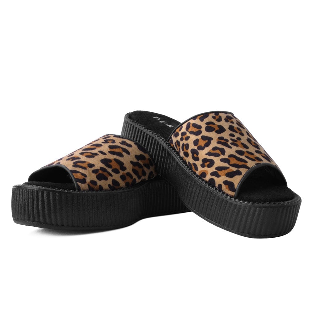 TUK Shoes Viva Mondo Slide Sandal Tan leopard