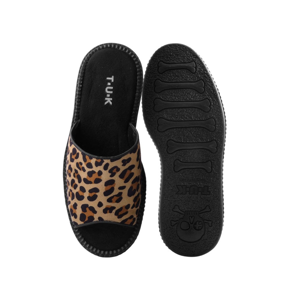 TUK Shoes Viva Mondo Slide Sandal Tan leopard