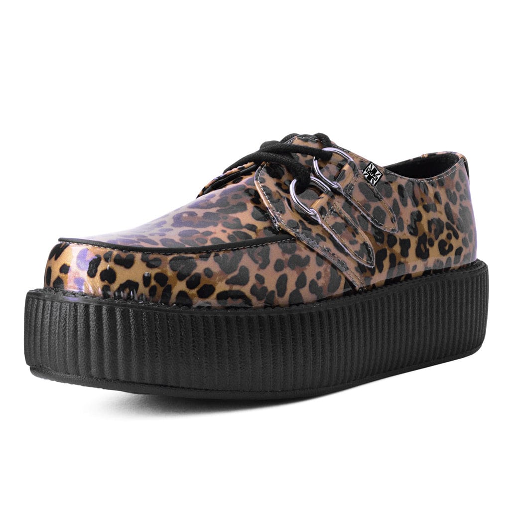 TUK Shoes Viva HI Mondo Creeper Patent Leopard