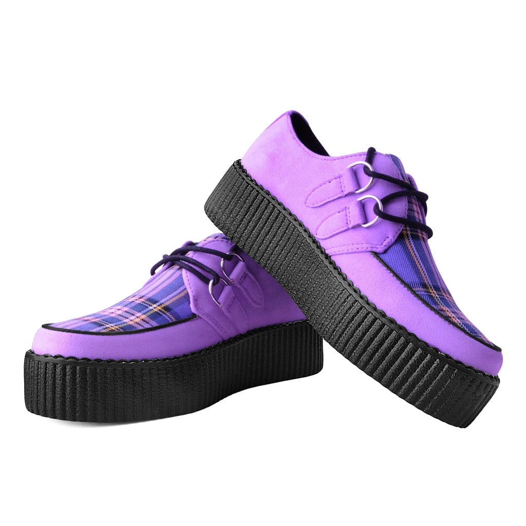 TUK Shoes Viva Hi Sole Creeper Purple / Tartan