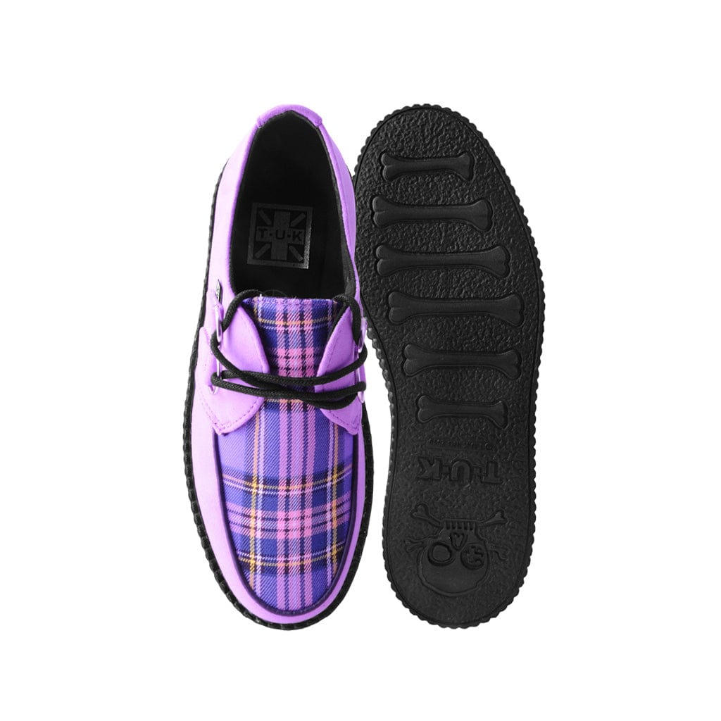 TUK Shoes Viva Hi Sole Creeper Purple / Tartan