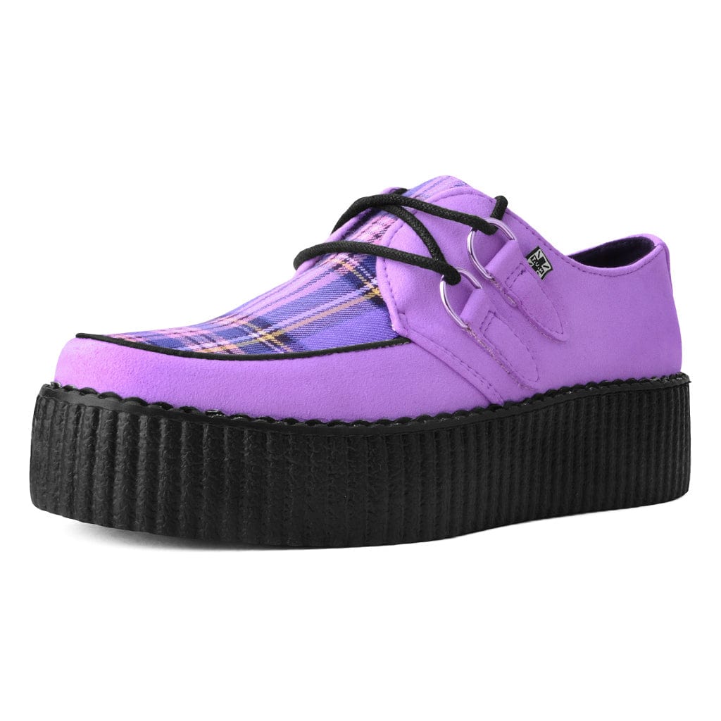 TUK Shoes Viva Hi Sole Creeper Purple / Tartan
