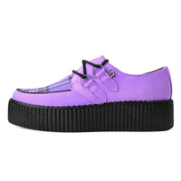 Viva High Creeper Violet Purple Vegan Suede & Tartan