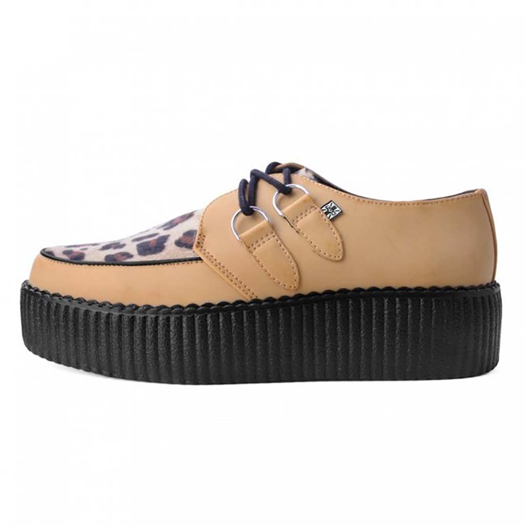 TUK Shoes Viva High Creeper Brush-Off Leopard Tan