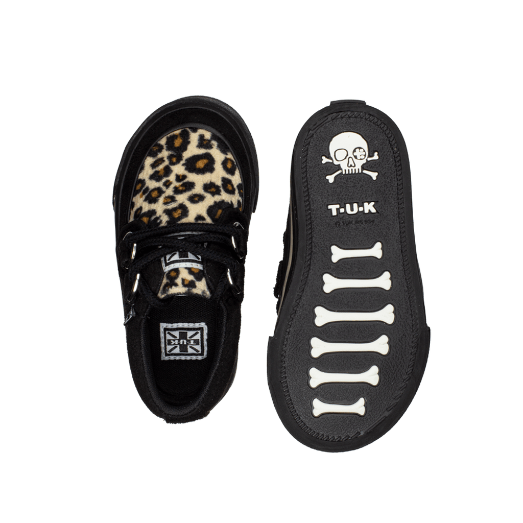 TUK Shoes Baby Creeper Sneaker Black & Leopard Print