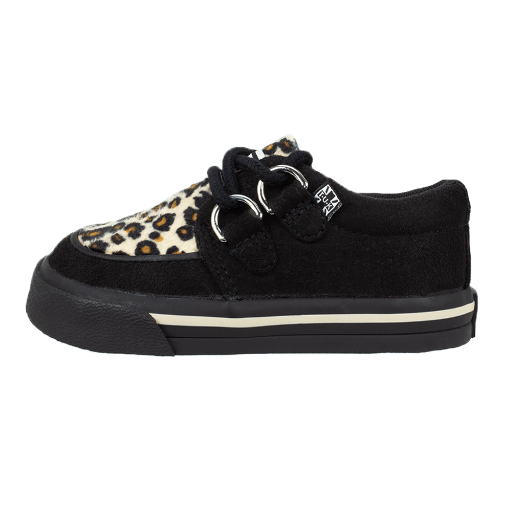 TUK Shoes Baby Creeper Sneaker Black & Leopard Print