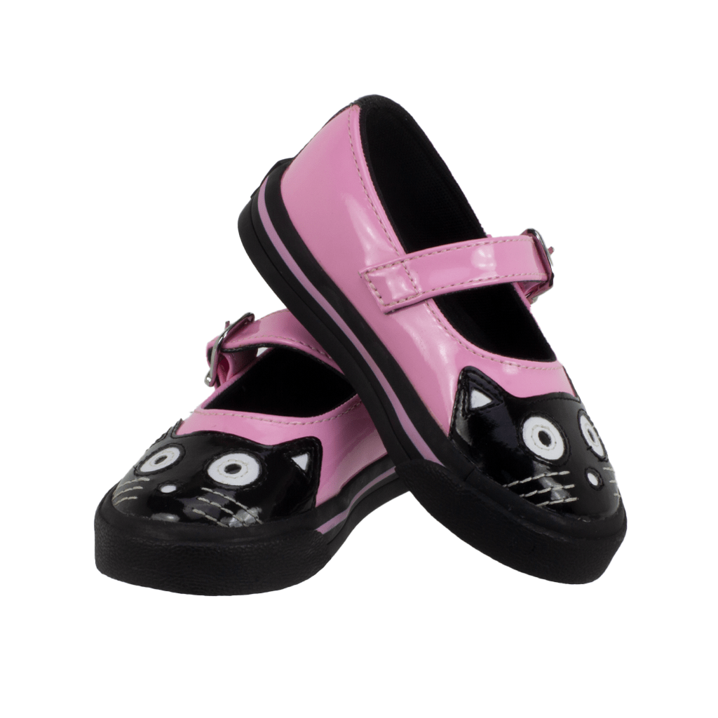 TUK Shoes Mary Jane Kitty Toddler Sneaker Black & Pink