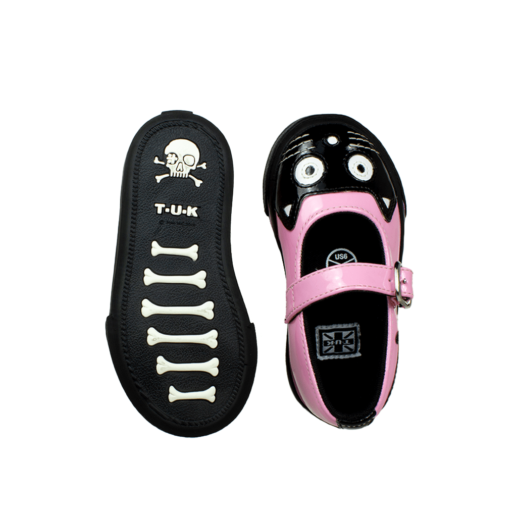 TUK Shoes Mary Jane Kitty Toddler Sneaker Black & Pink