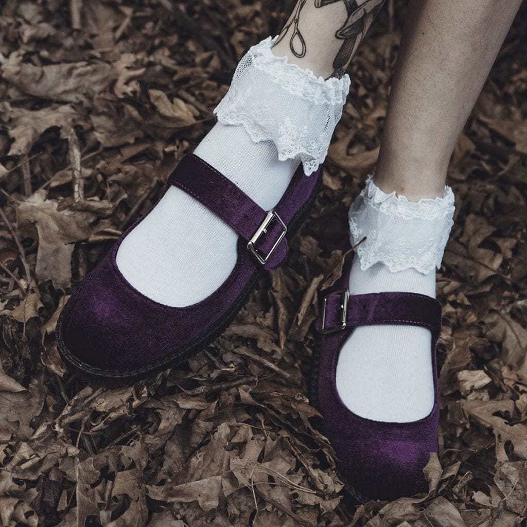 TUK Shoes Viva Flex Mary Jane Purple Velvet