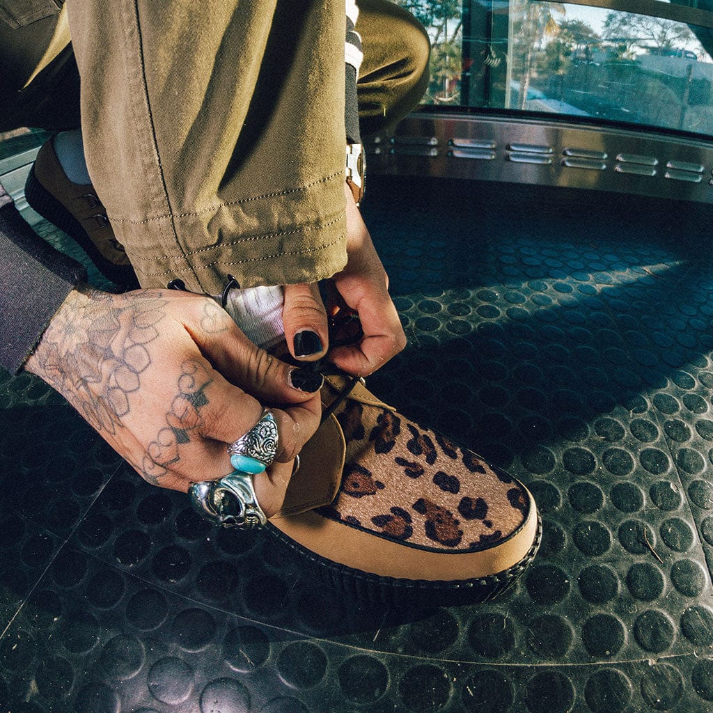 TUK Shoes Viva High Creeper Brush-Off Leopard Tan